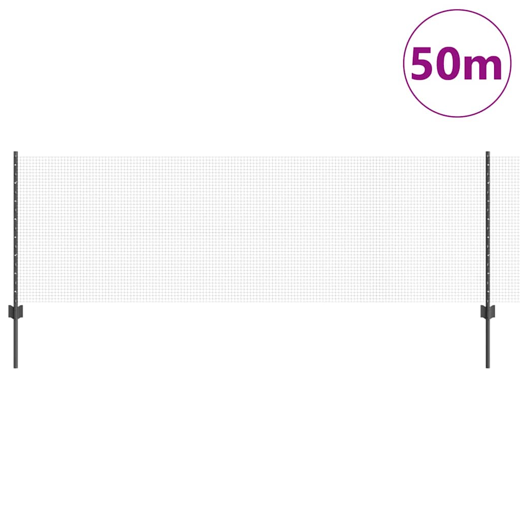 Valla vidaxl con poste gris 0,8 x 50 m acero y PVC