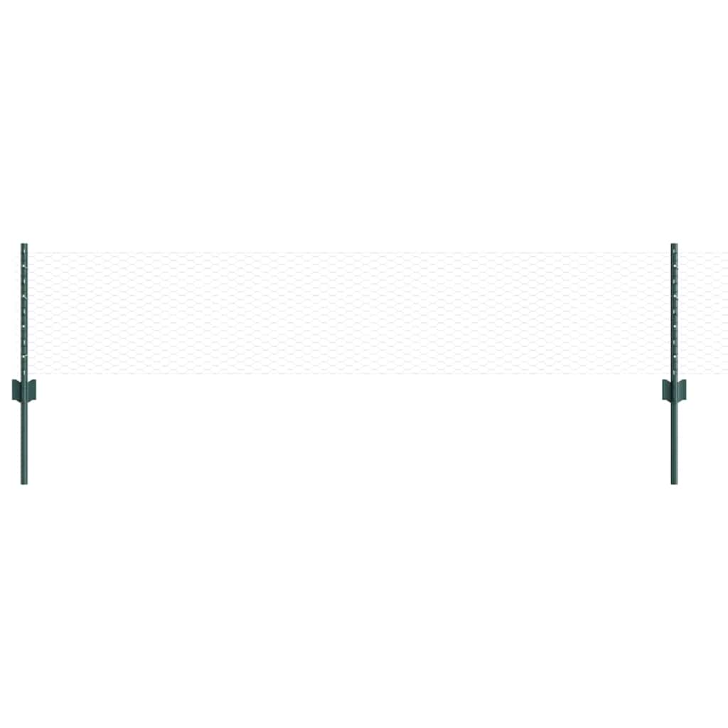 Valla vidaxxl con poste verde 0,4 x 10 m acero y PVC