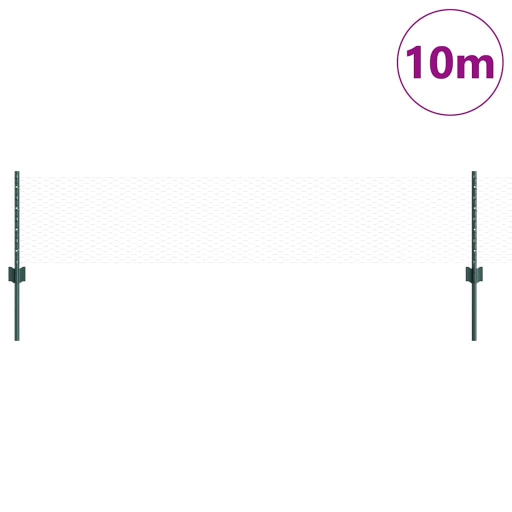 Valla vidaxxl con poste verde 0,4 x 10 m acero y PVC