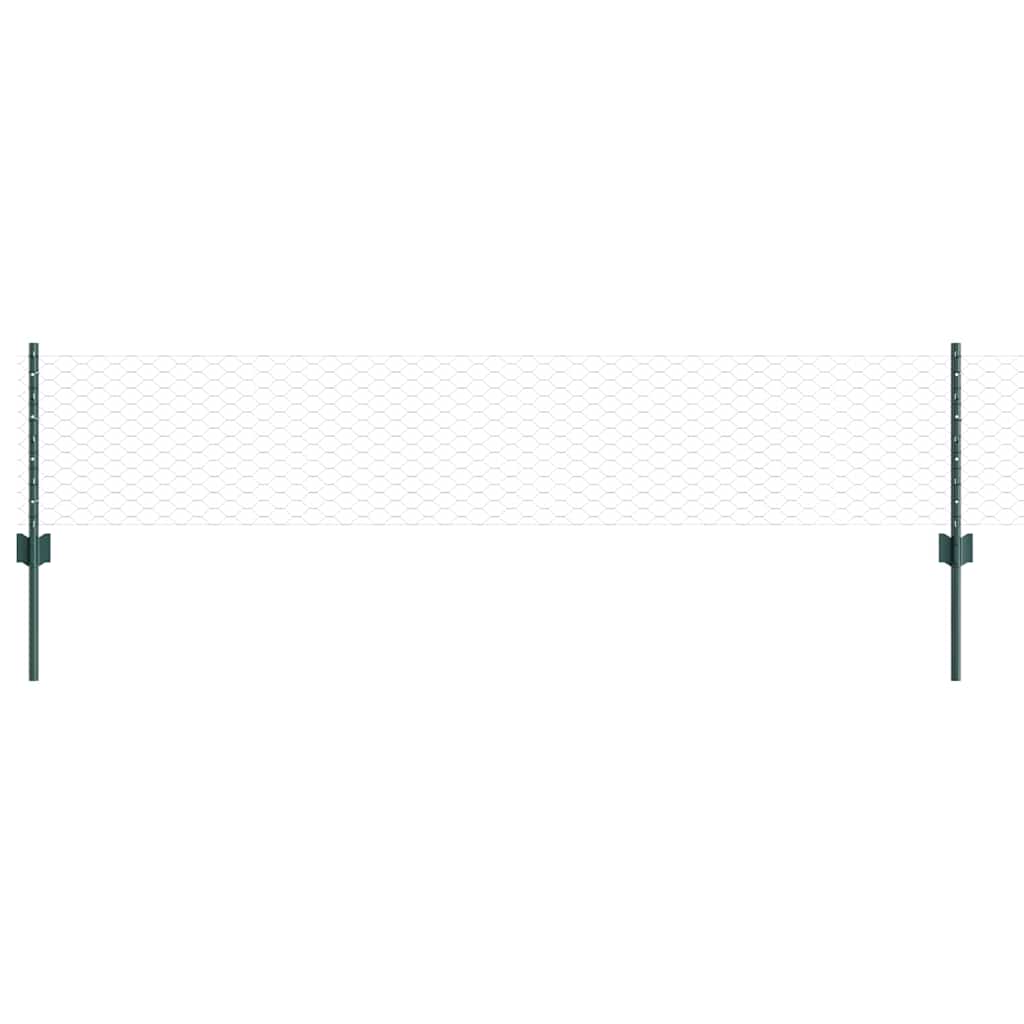 Valla vidaxxl con poste verde 0,4 x 10 m acero y PVC