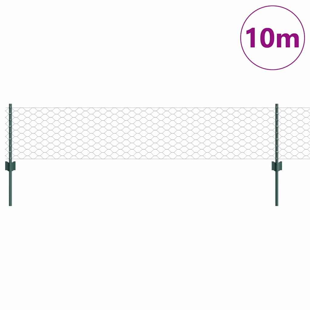 Recinzione Vidaxxl con palo verde 0,4 x 10 m in acciaio e PVC