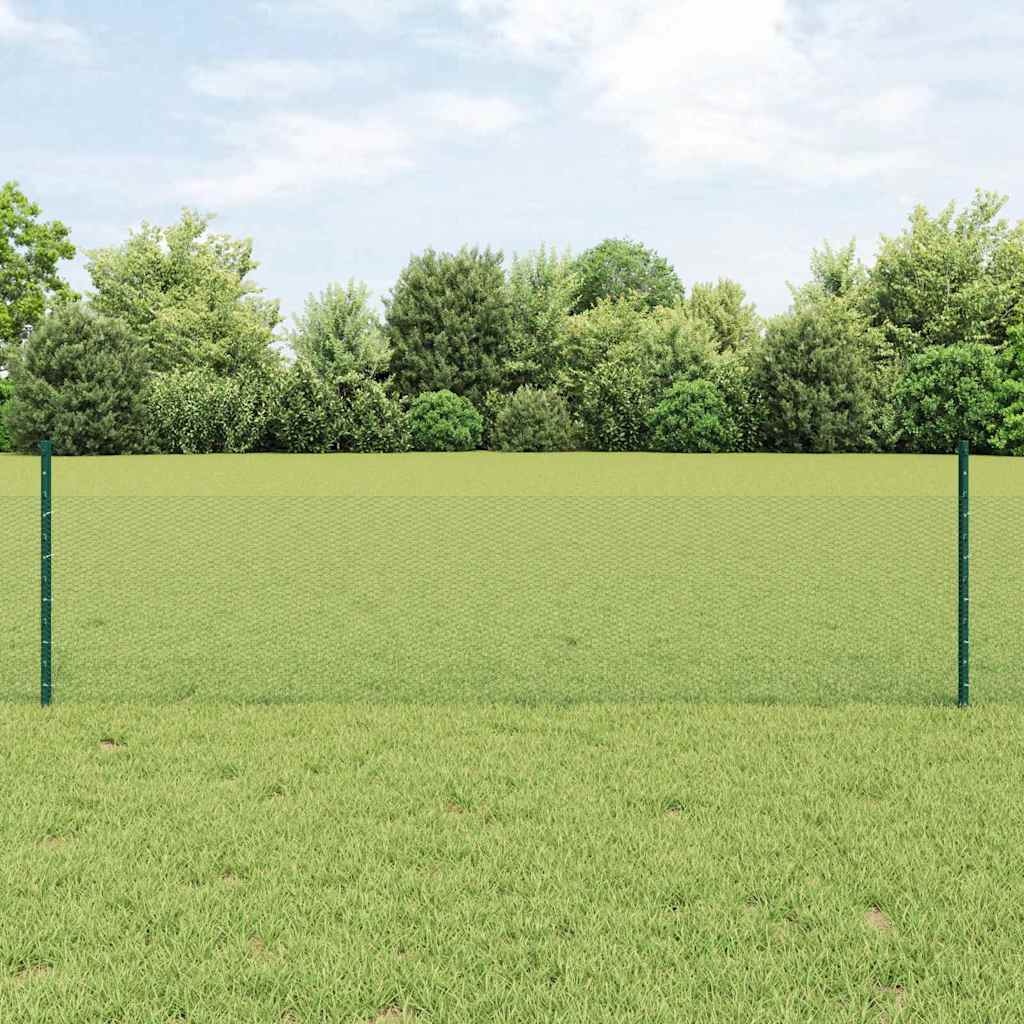 Valla vidaxxl con poste verde 0,5 x 10 m acero y PVC