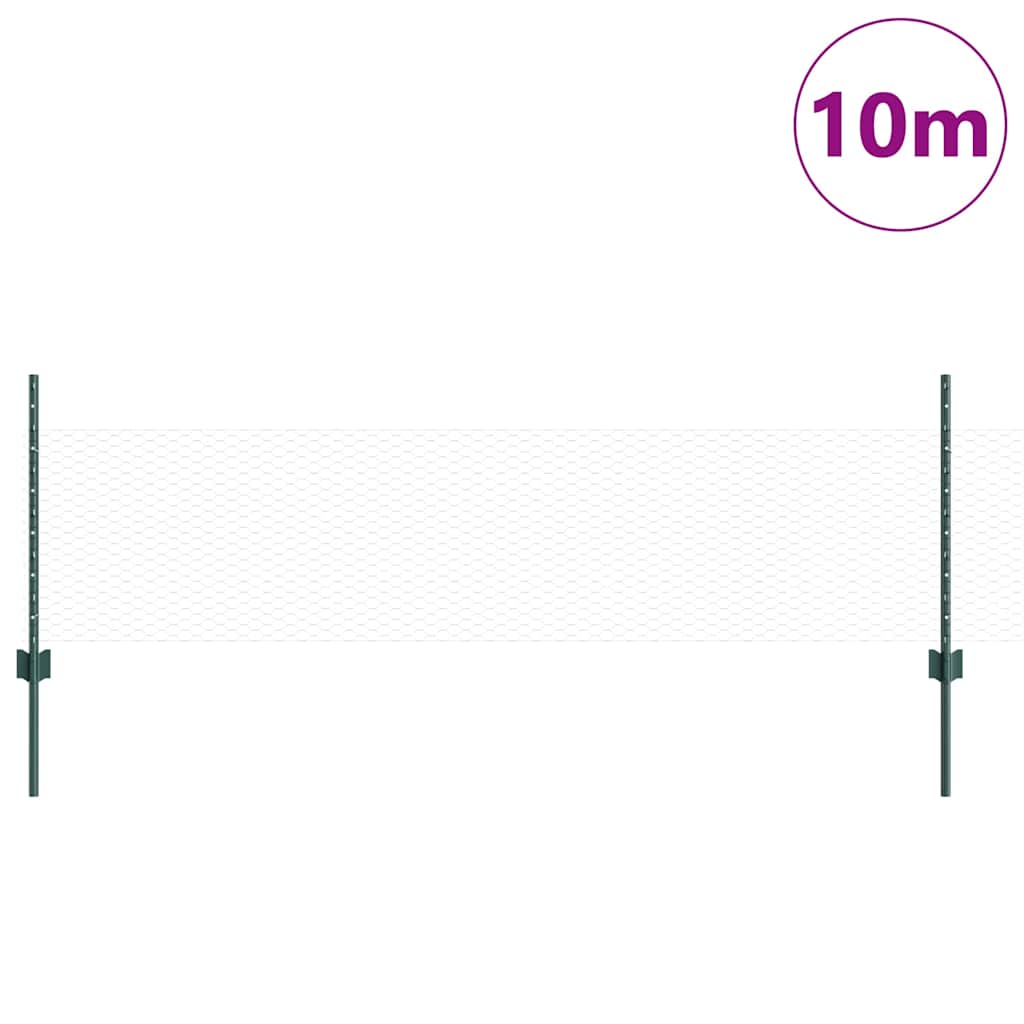 Valla vidaxxl con poste verde 0,5 x 10 m acero y PVC
