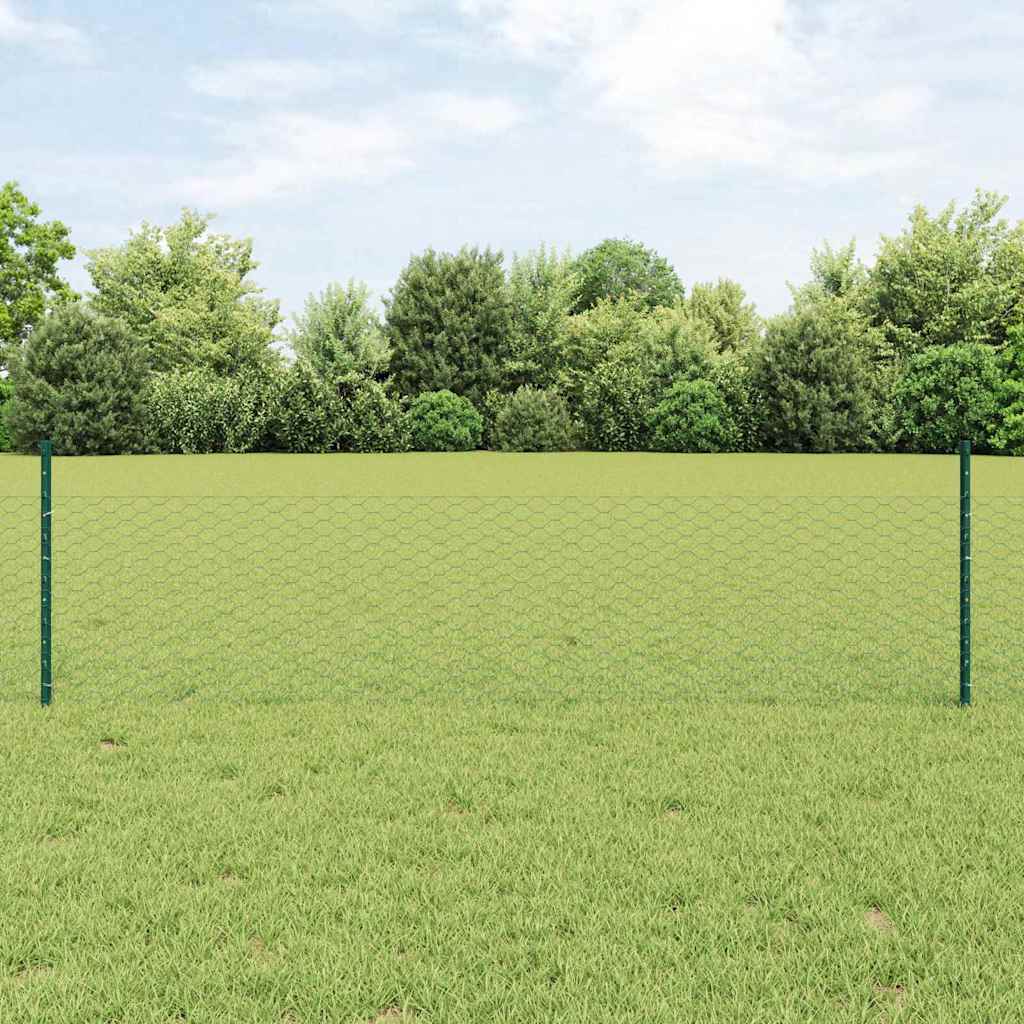 Recinzione Vidaxxl con palo verde 0,5 x 10 m in acciaio e PVC