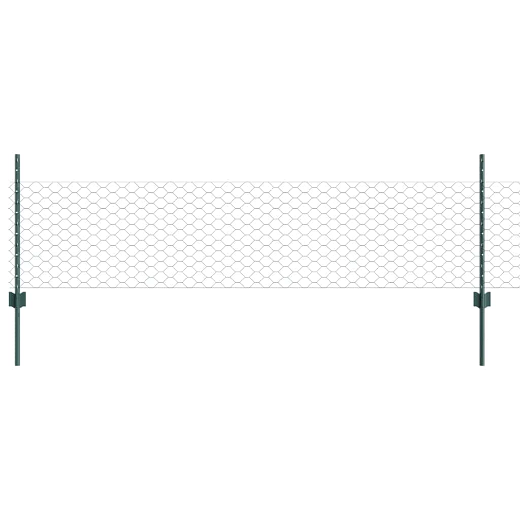Valla vidaxxl con poste verde 0,5 x 10 m acero y PVC
