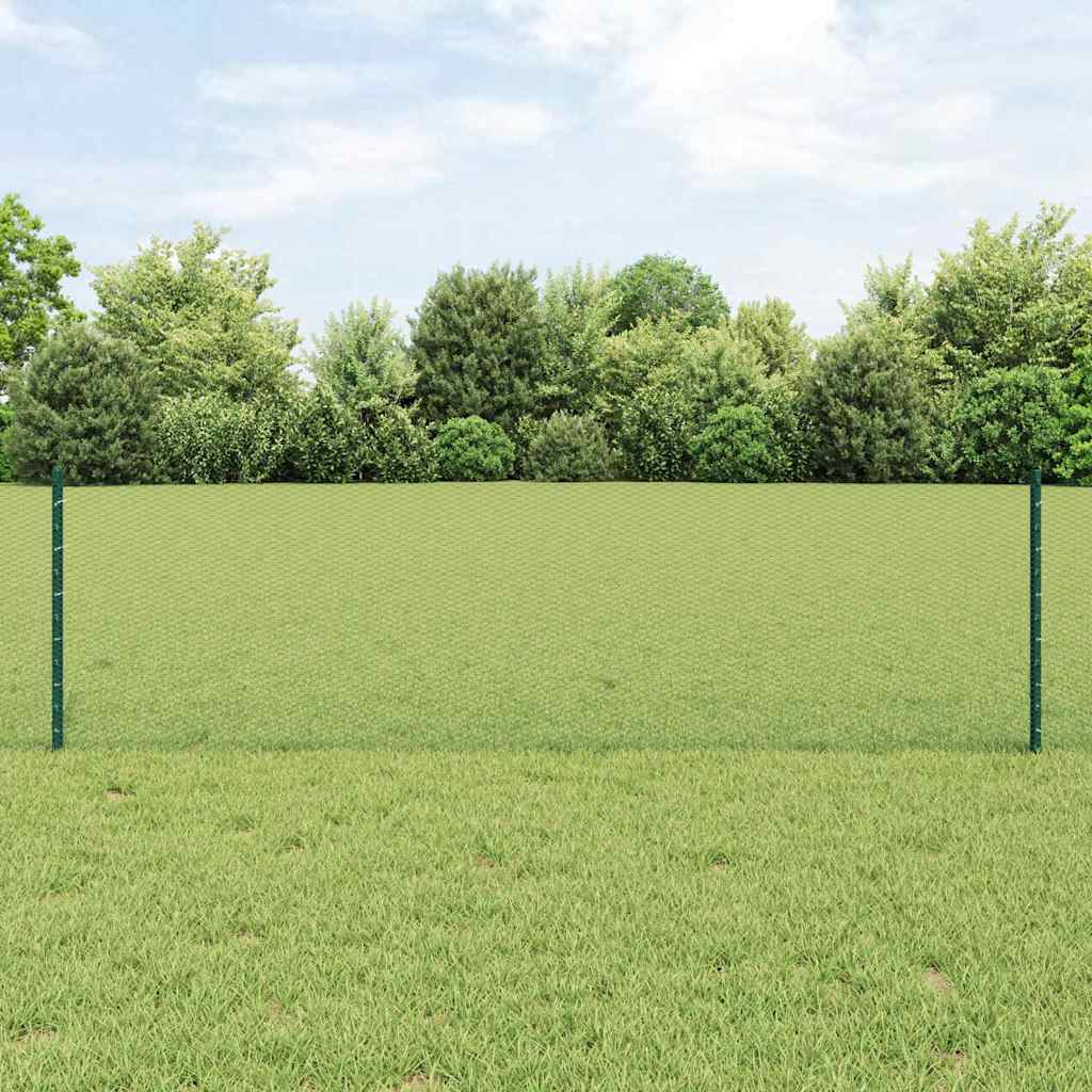 Valla vidaxxl con poste verde 0,6 x 10 m acero y PVC