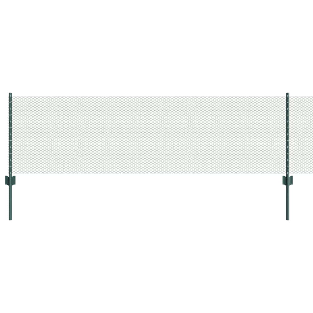 Valla vidaxxl con poste verde 0,6 x 10 m acero y PVC
