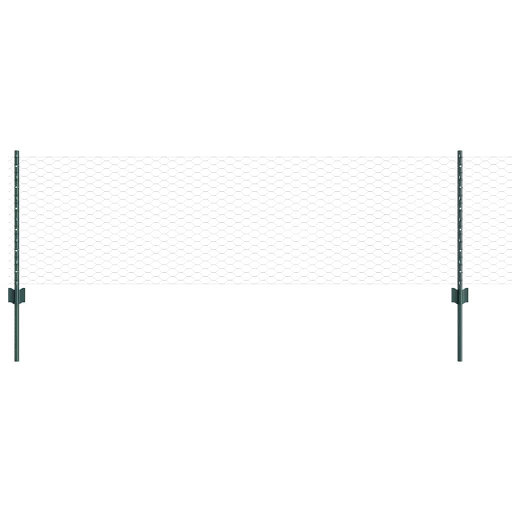 Valla vidaxxl con poste verde 0,6 x 10 m acero y PVC