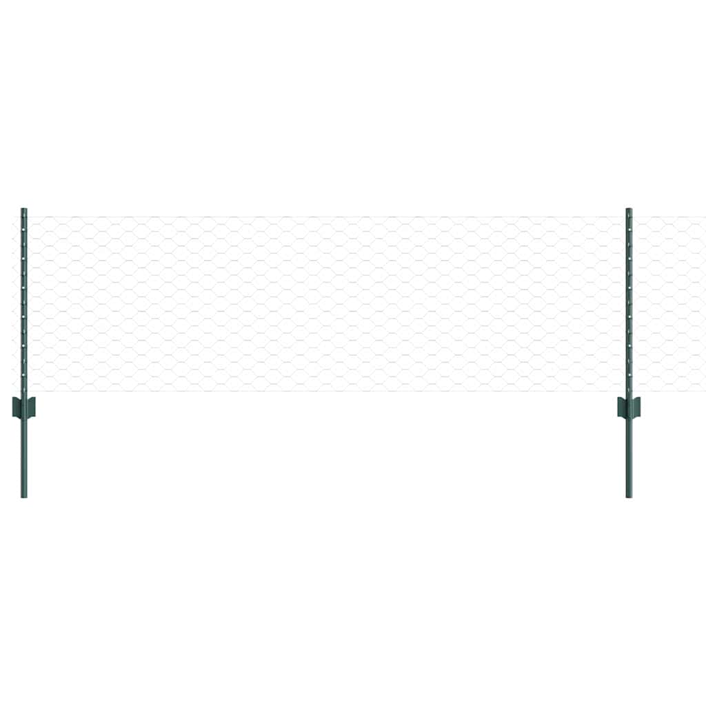 Valla vidaxxl con poste verde 0,6 x 10 m acero y PVC
