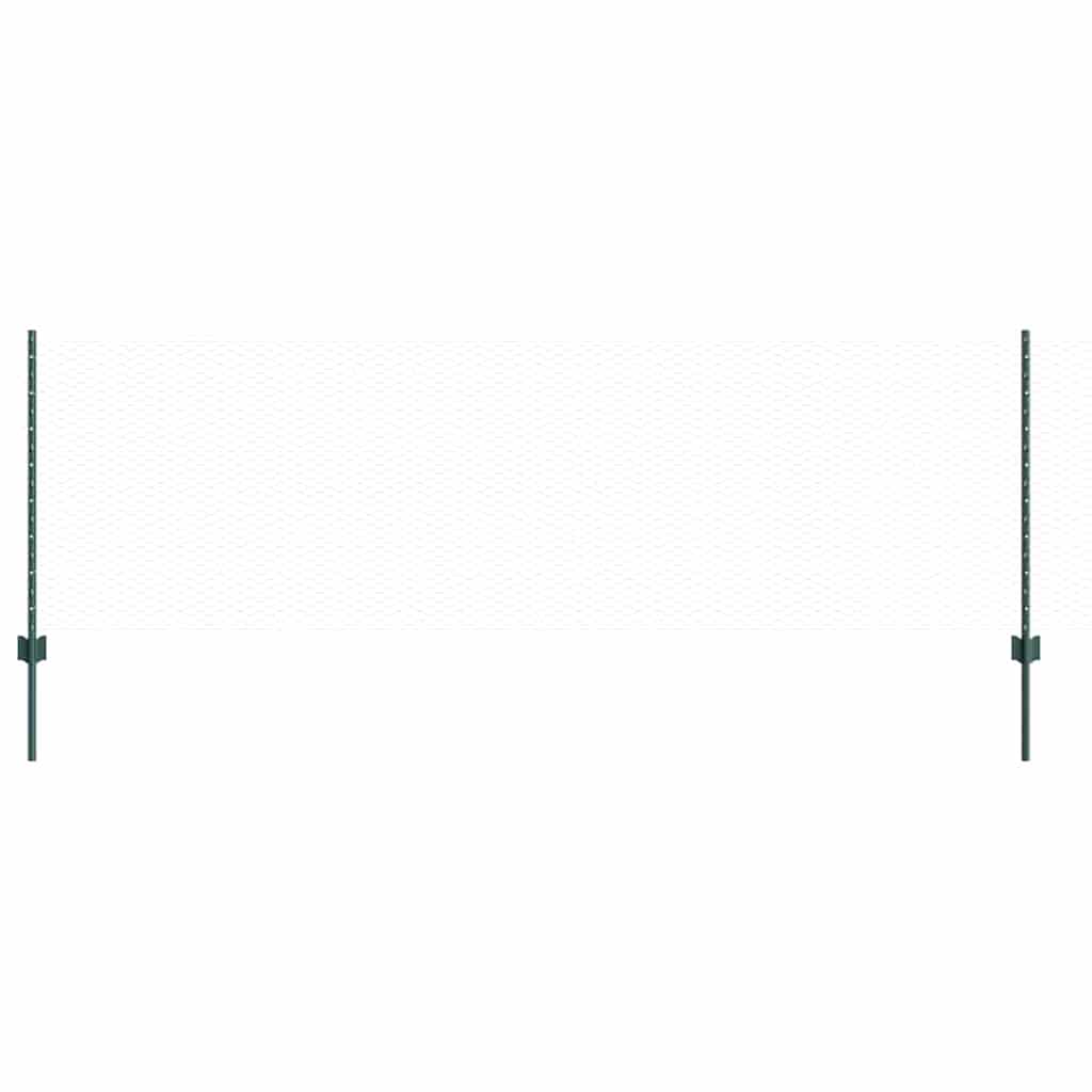 Valla vidaxl con poste verde 0,8 x 10 m acero y PVC