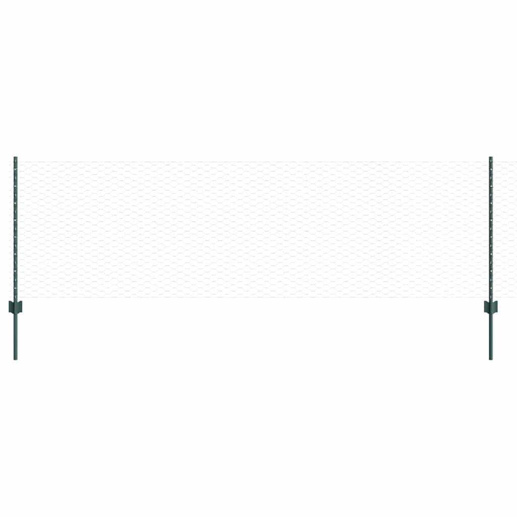 Valla vidaxl con poste verde 0,8 x 10 m acero y PVC