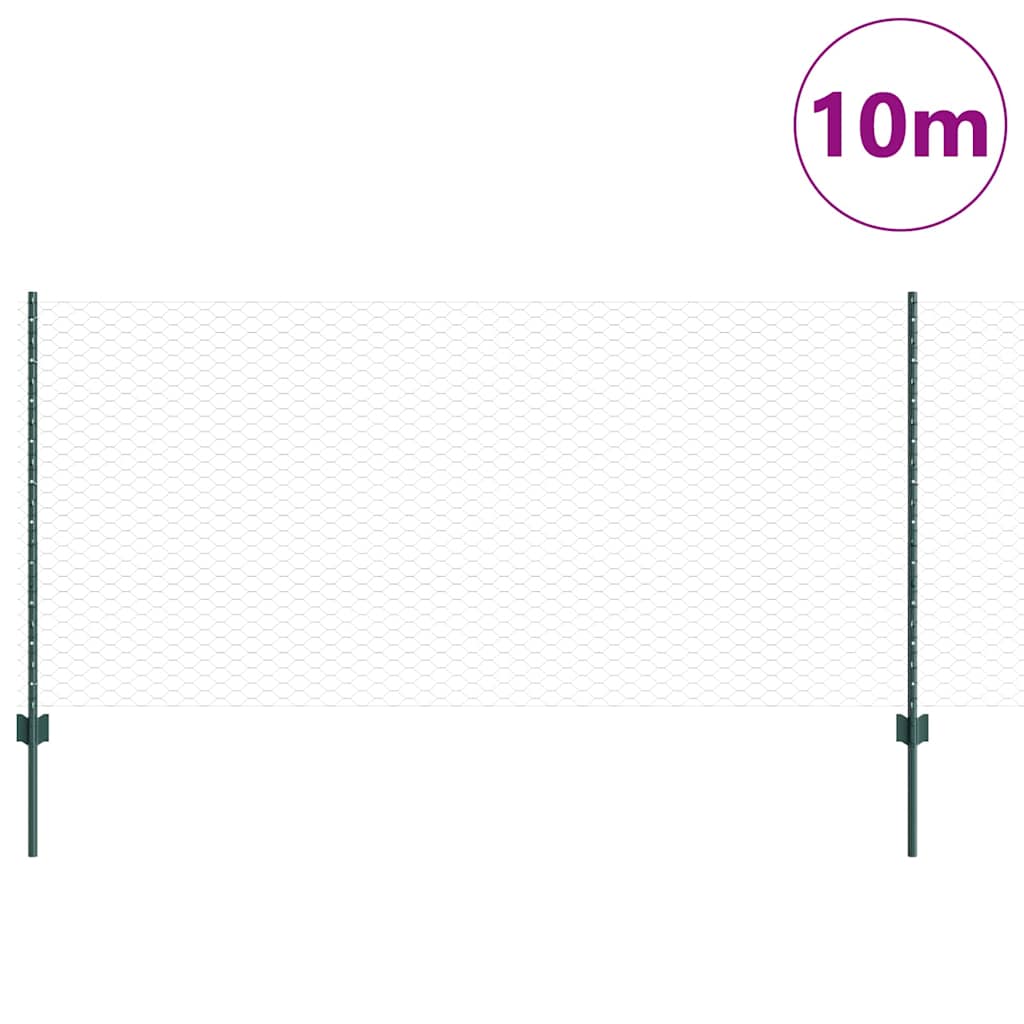 Recinzione Vidaxxl con palo verde 1 x 10 m in acciaio e PVC