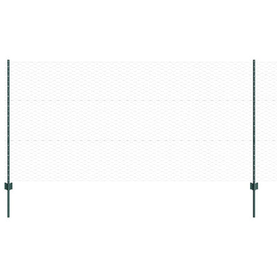 Valla vidaxxl con poste verde 1,2 x 10 m acero y PVC