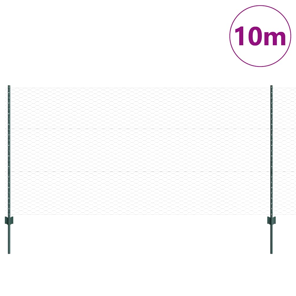 Recinzione Vidaxxl con palo verde 1,2 x 10 m in acciaio e PVC