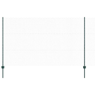 Valla vidaxxl con poste verde 1,4 x 10 m acero y PVC