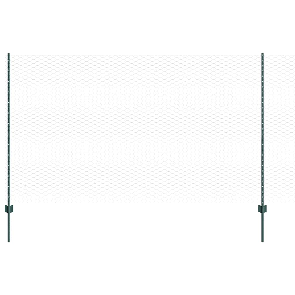 Valla vidaxxl con poste verde 1,4 x 10 m acero y PVC