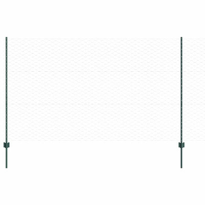 Valla vidaxxl con poste verde 1,4 x 10 m acero y PVC