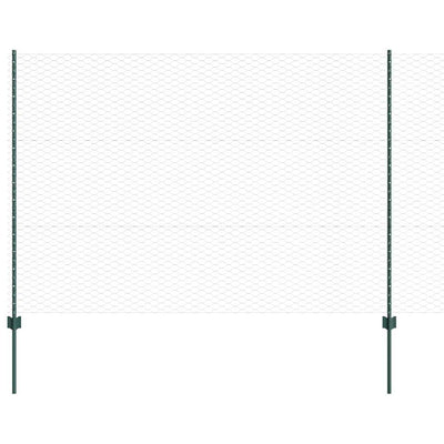 Valla vidaxl con poste verde 1,5 x 10 m acero y PVC