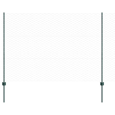 Valla vidaxl con poste verde 1,5 x 10 m acero y PVC
