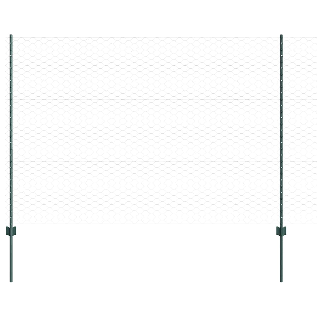 Valla vidaxl con poste verde 1,5 x 10 m acero y PVC