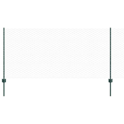 Vidaxl hek met paal groen 1 x 25 m staal