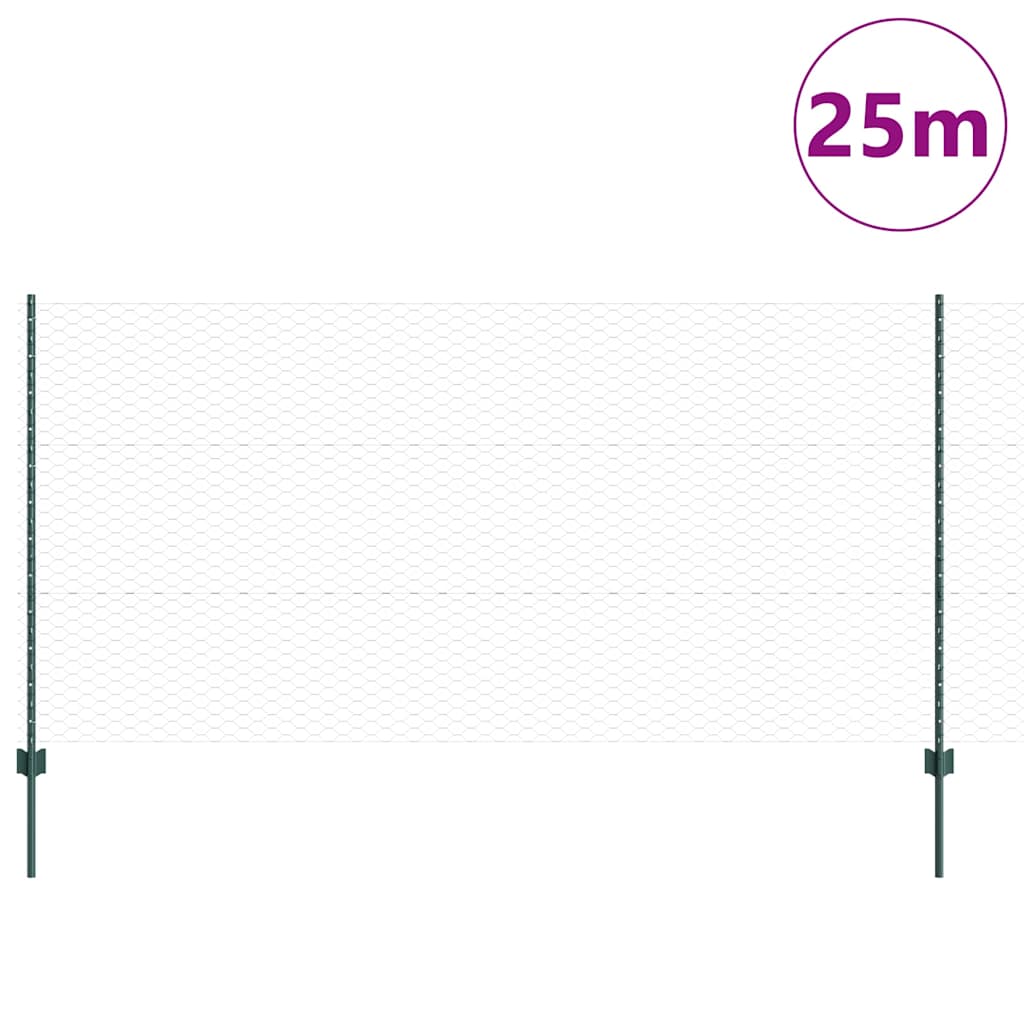 Recinzione Vidaxxl con palo verde 1,2 x 25 m in acciaio