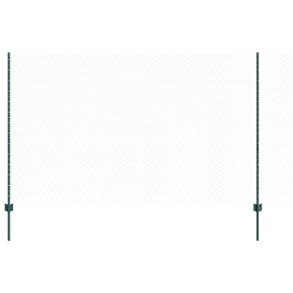 Valla vidaxxl con poste verde 1,4 x 25 m acero