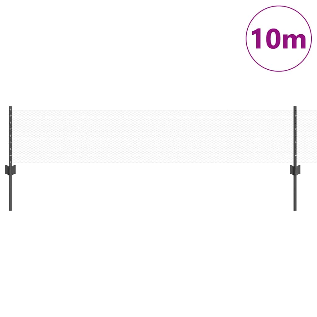 Valla vidaxl con poste gris 0,4 x 10 m acero y PVC