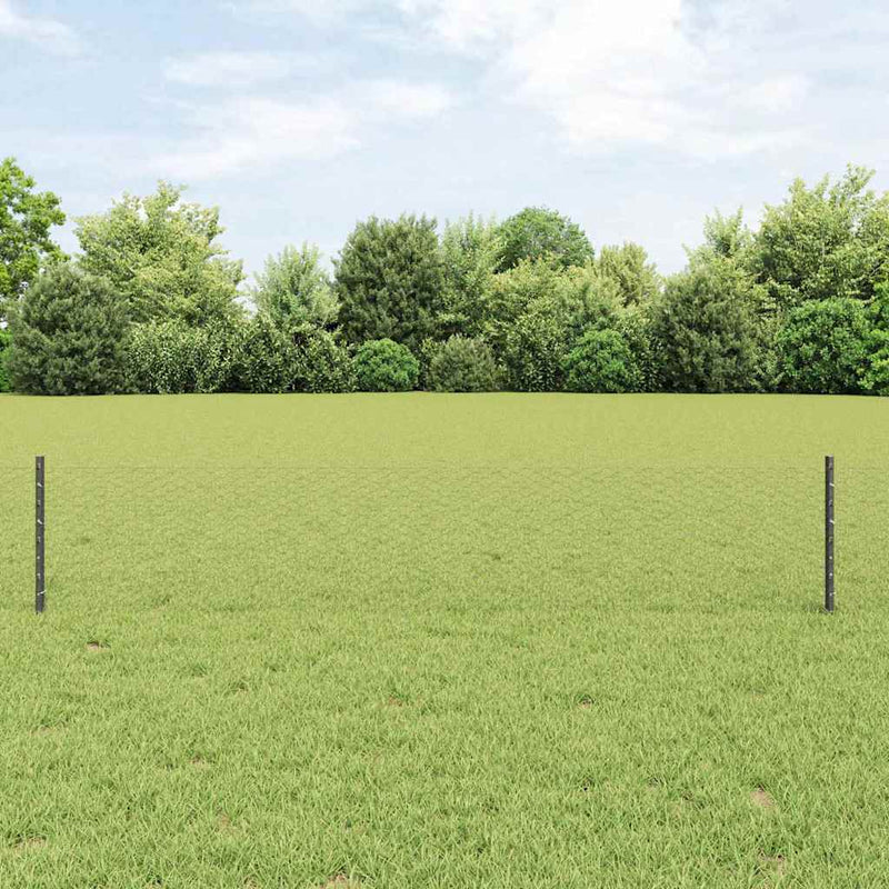 Valla vidaxl con poste gris 0,4 x 10 m acero y PVC