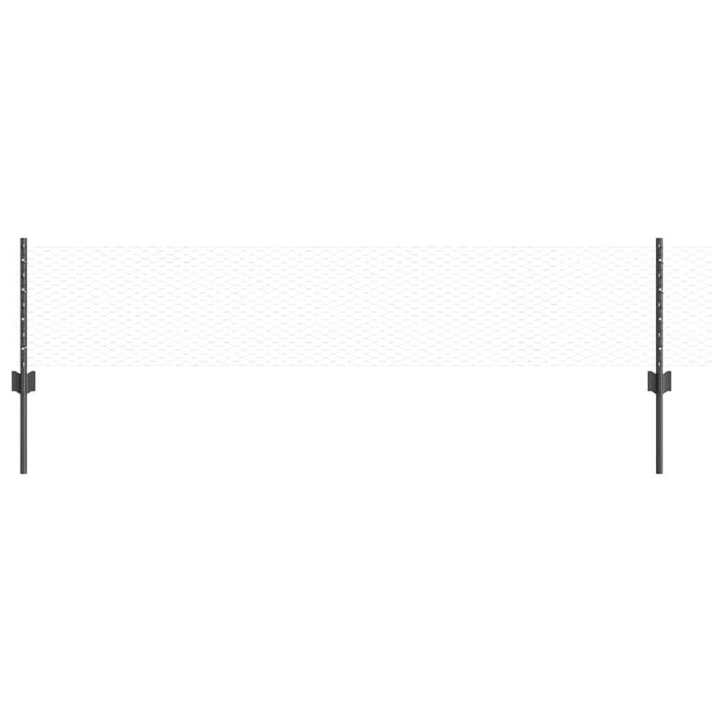 Valla vidaxl con poste gris 0,4 x 10 m acero y PVC