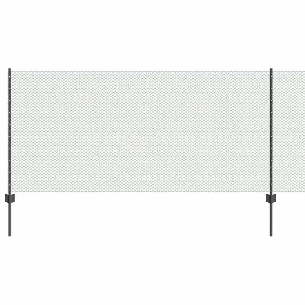 Valla vidaxl con poste gris 1 x 10 m acero y PVC