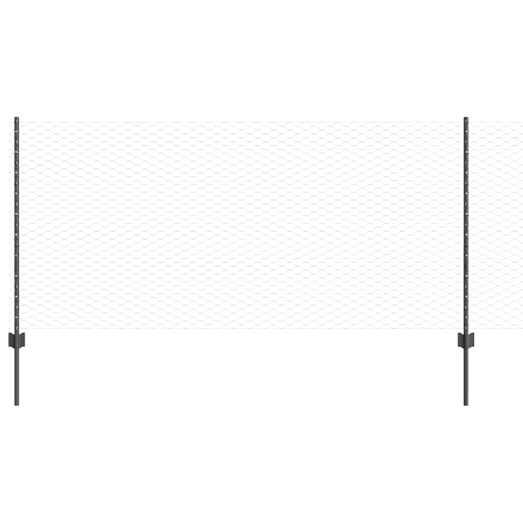 Valla vidaxl con poste gris 1 x 10 m acero y PVC