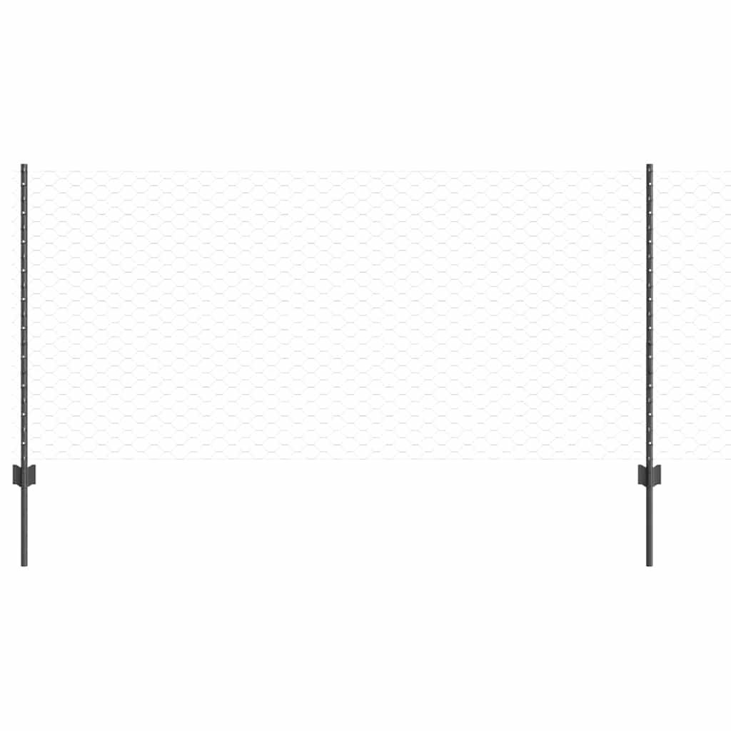 Valla vidaxl con poste gris 1 x 10 m acero y PVC