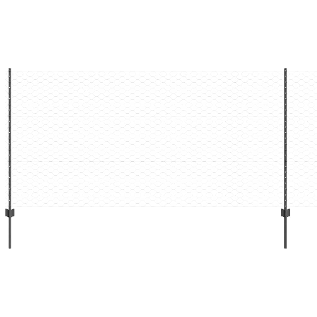 Recinzione Vidaxl con palo grigio 1,2 x 10 m in acciaio e PVC