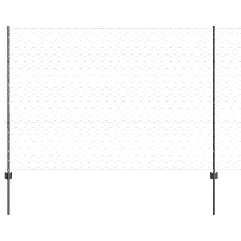 Valla vidaxl con poste gris 1,5 x 10 m acero y PVC