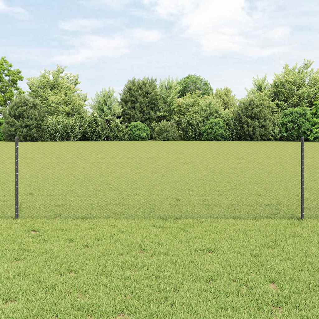 Valla vidaxl con poste gris 0,6 x 25 m acero y PVC