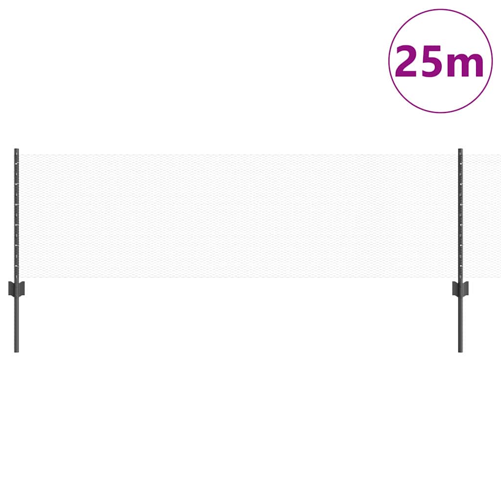 Valla vidaxl con poste gris 0,6 x 25 m acero y PVC