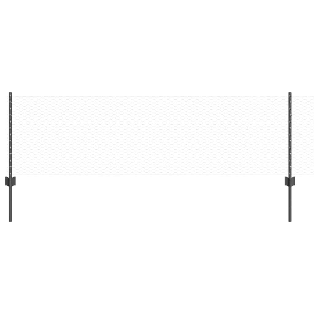 Valla vidaxl con poste gris 0,6 x 25 m acero y PVC
