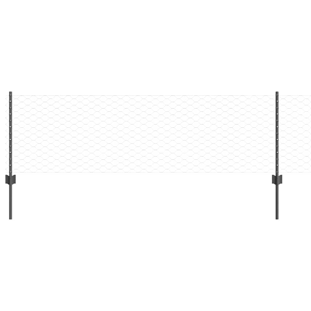 Recinzione Vidaxl con palo grigio 0,6 x 25 m in acciaio e PVC
