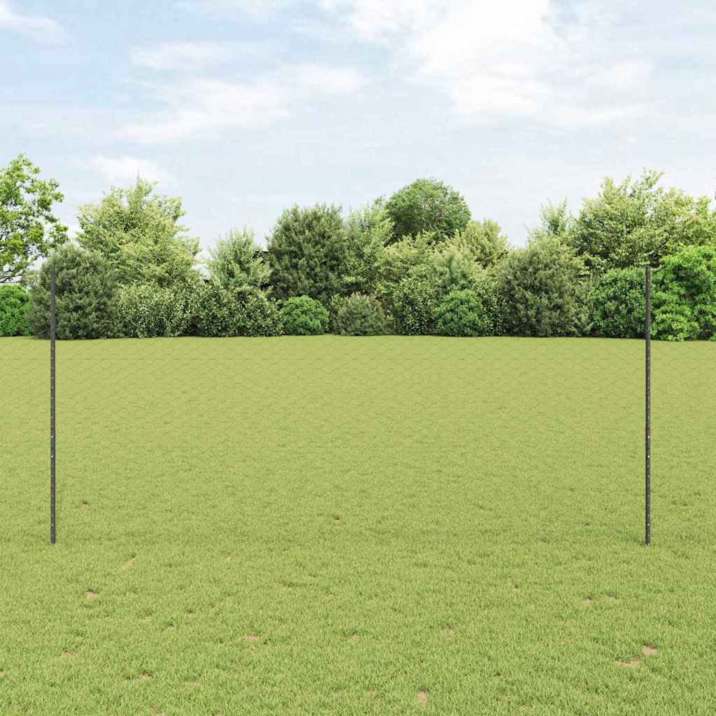 Recinzione Vidaxl con palo grigio 1,4 x 25 m in acciaio