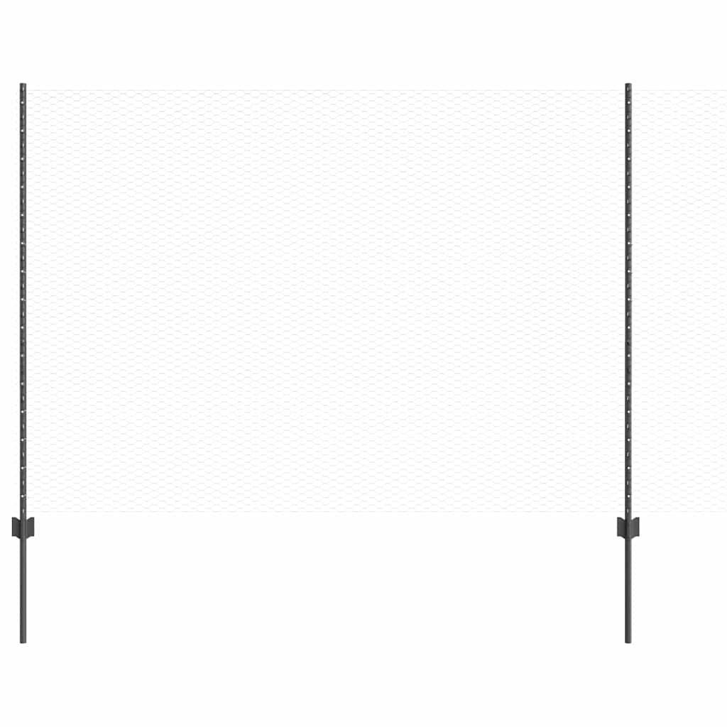 Recinzione Vidaxl con palo grigio 1,6 x 25 m in acciaio e PVC