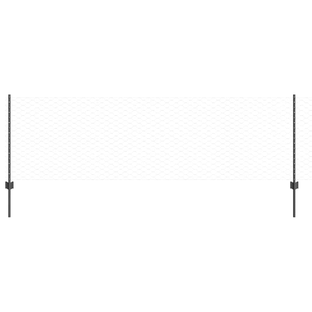 Valla vidaxl con poste gris 0,8 x 50 m acero y PVC
