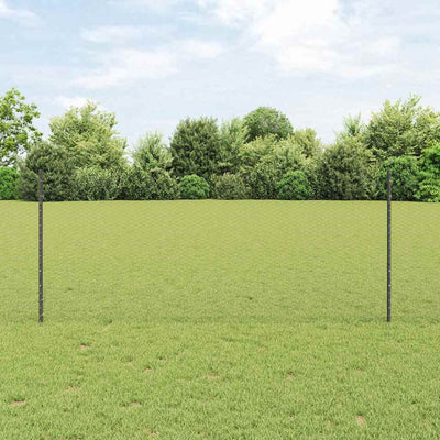 Recinzione Vidaxl con palo grigio 1 x 50 m in acciaio e PVC