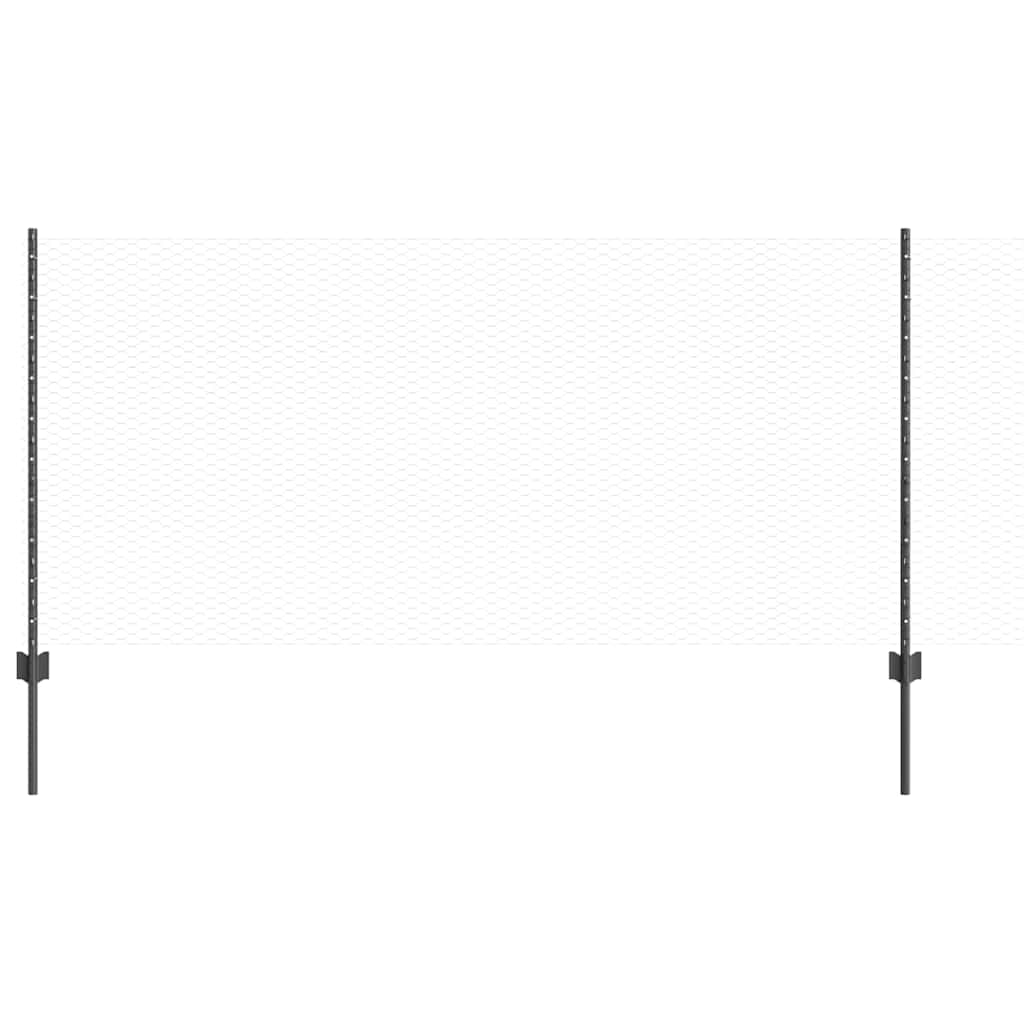 Valla vidaxl con poste gris 1 x 50 m acero y PVC