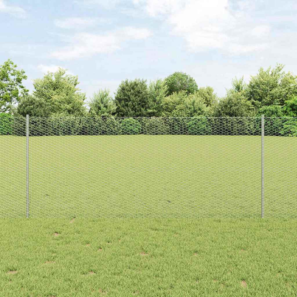 Recinzione Vidaxxl con palo argento 1 x 10 m in acciaio
