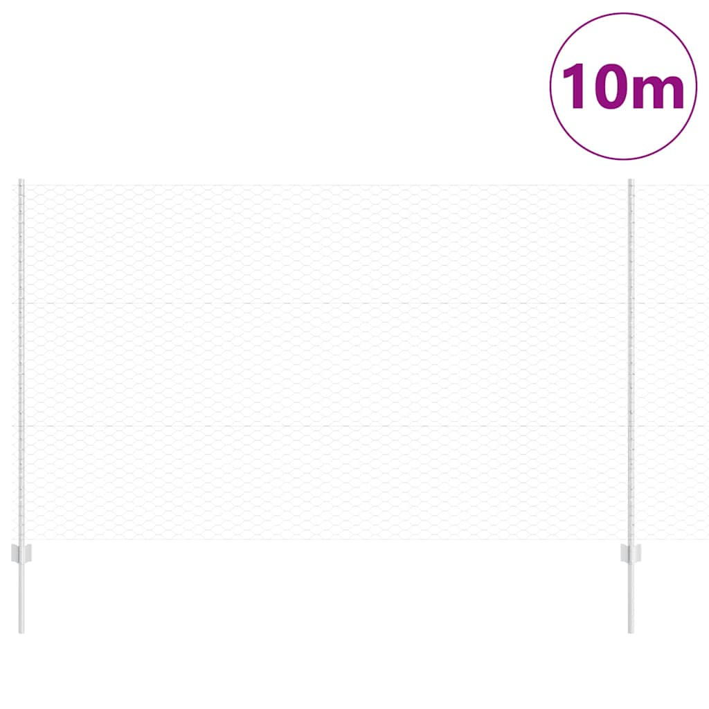 Recinzione Vidaxxl con palo argento 1,4 x 10 m in acciaio
