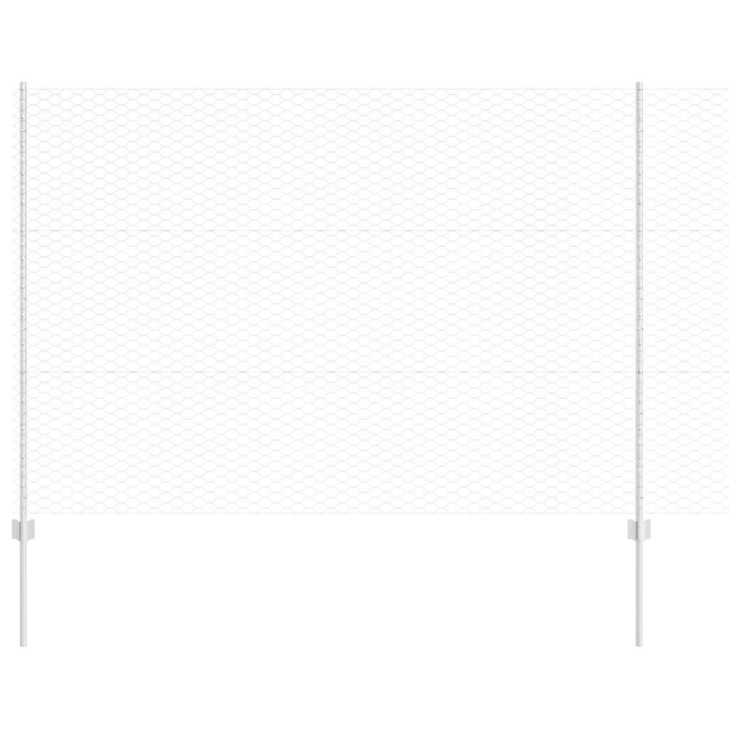 Recinzione Vidaxl con palo argento 1,5 x 10 m in acciaio