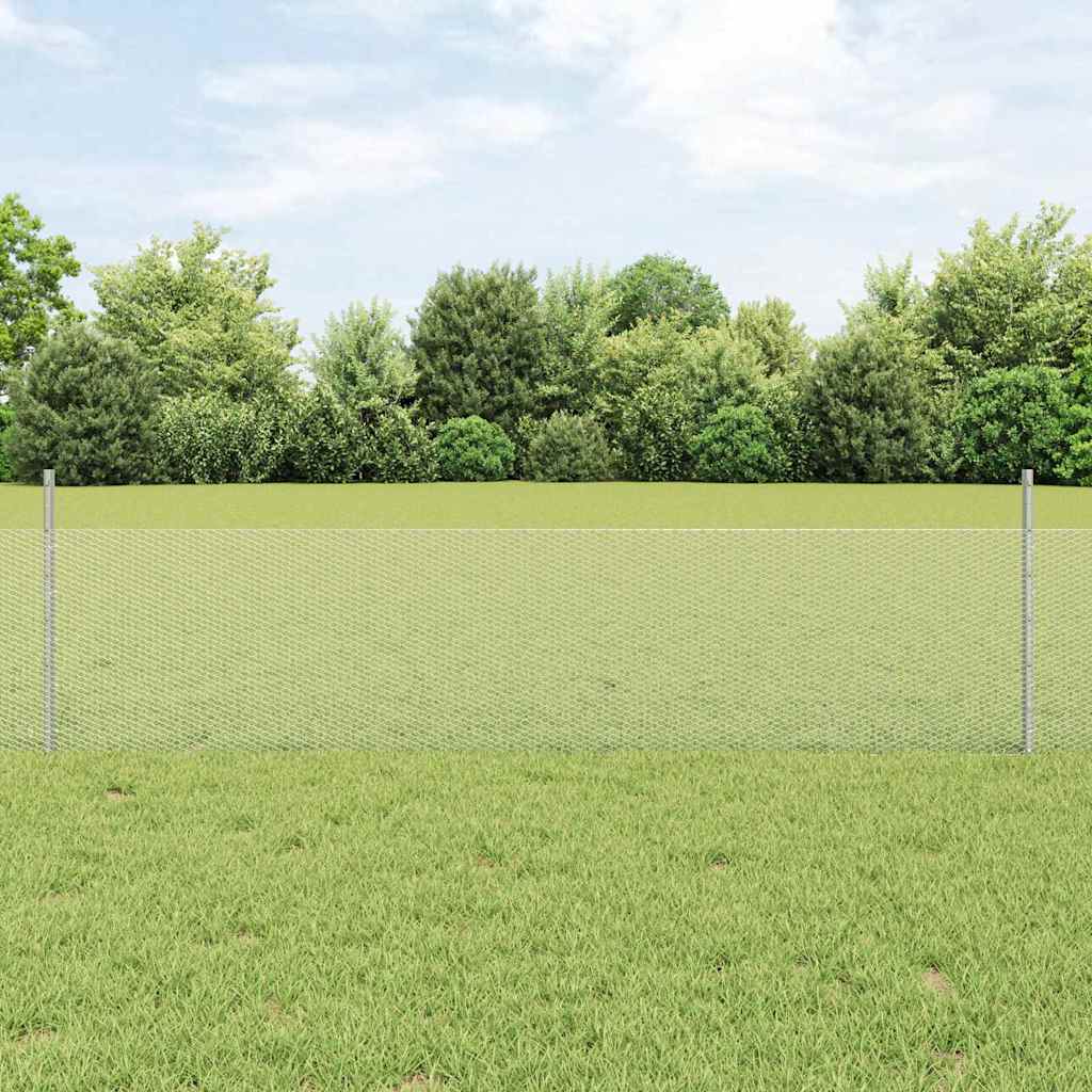 Recinzione Vidaxxl con palo argento 0,5 x 25 m in acciaio
