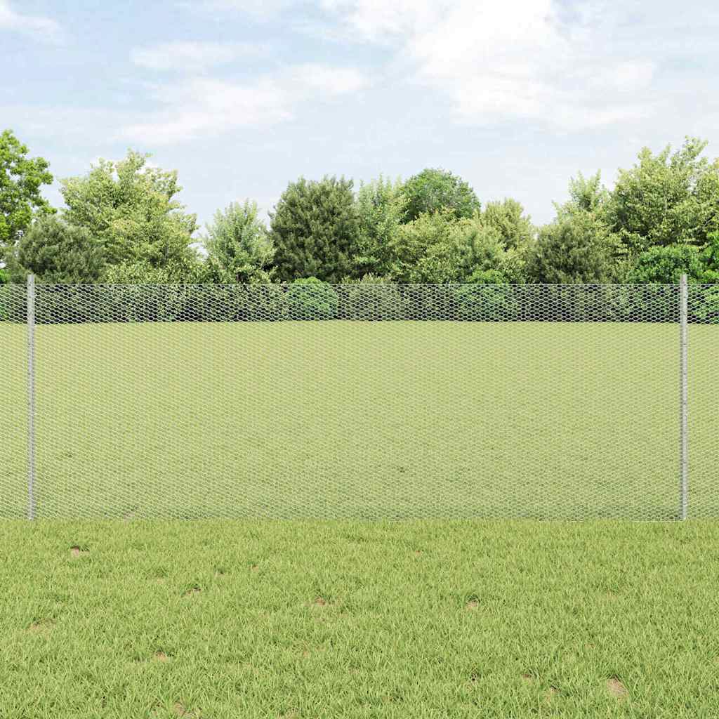Recinzione Vidaxxl con palo argento 0,8 x 25 m in acciaio