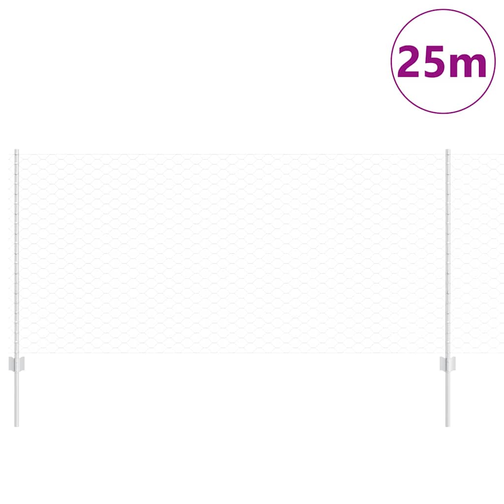 Recinzione Vidaxxl con palo argento 1 x 25 m in acciaio